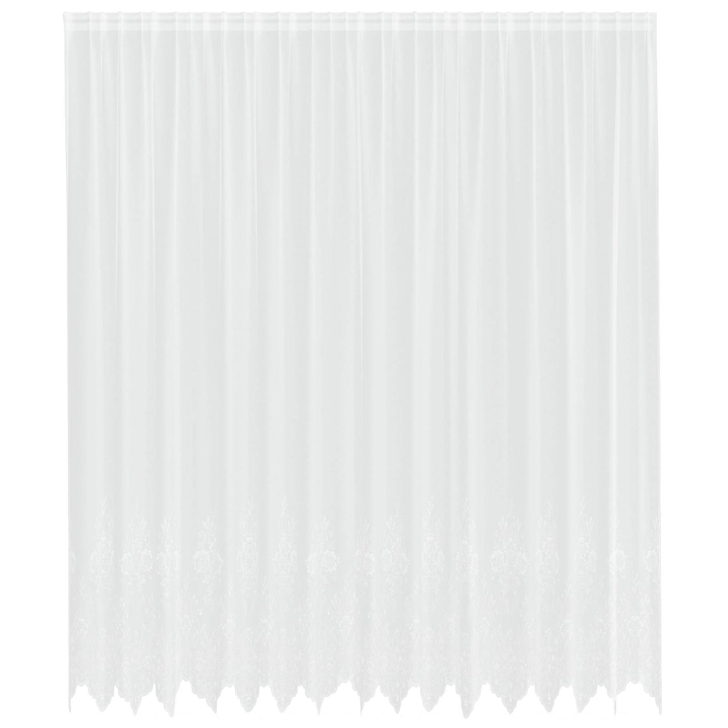 Vidaxx Spitzenvorhang mit Vorhängen Blumen weiß 300 x 400 cm Polyester