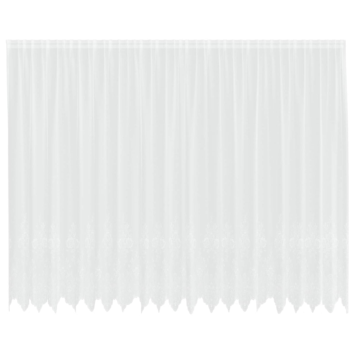 Vidaxx Spitzenvorhang mit Vorhängen Blumen weiß 200 x 500 cm Polyester