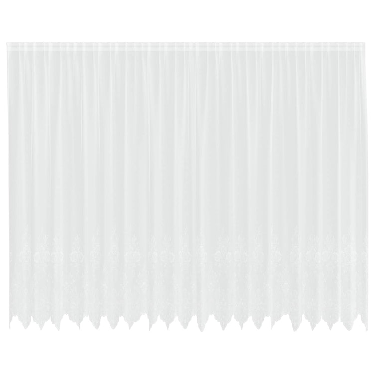 Vidaxx Spitzenvorhang mit Vorhängen Blumen weiß 220 x 500 cm Polyester