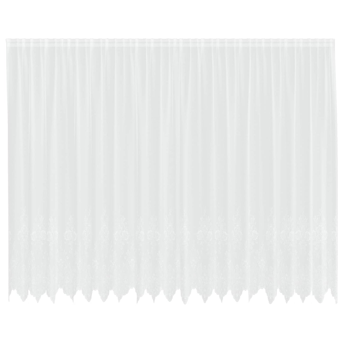 Vidaxx Spitzenvorhang mit Vorhängen Blumen weiß 240 x 500 cm Polyester
