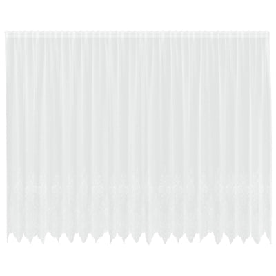 Vidaxx Spitzenvorhang mit Vorhängen Blumen weiß 240 x 500 cm Polyester
