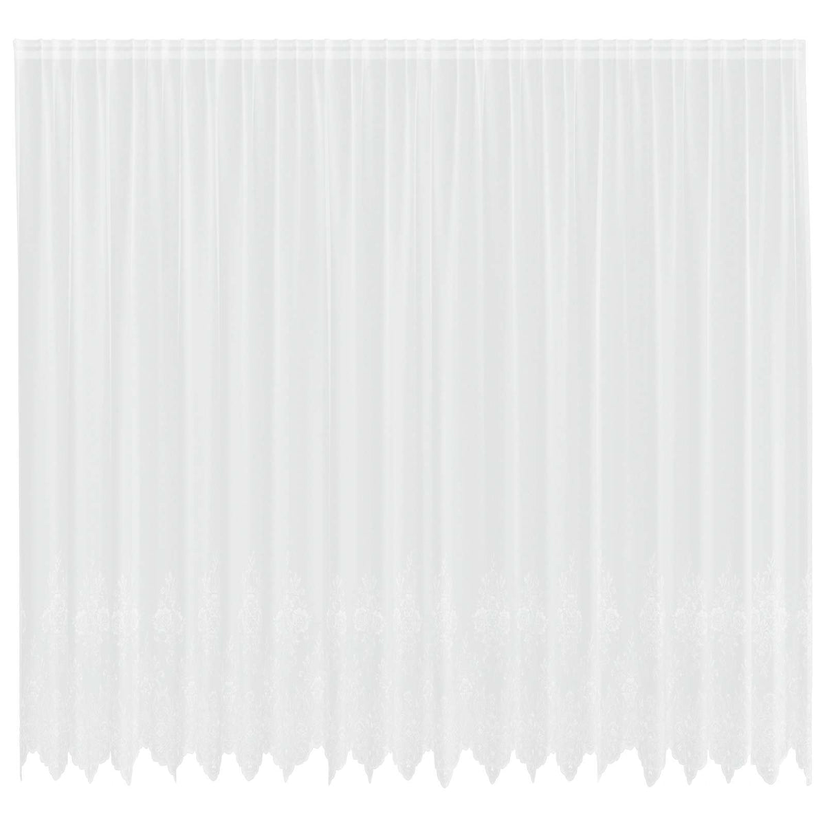 Vidaxx Spitzenvorhang mit Vorhängen Blumen weiß 260 x 500 cm Polyester