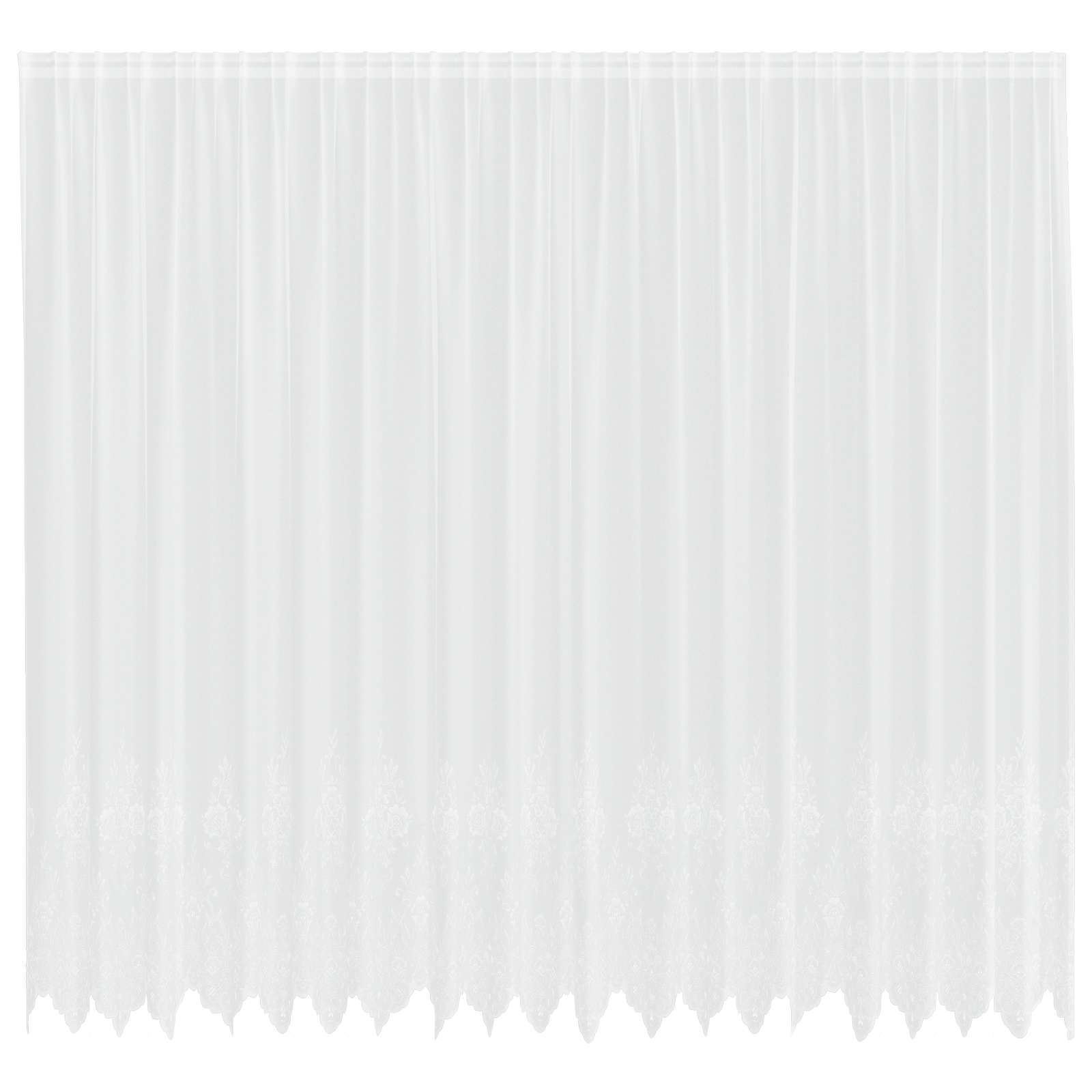 Vidaxx Spitzenvorhang mit Vorhängen Blumen weiß 260 x 500 cm Polyester