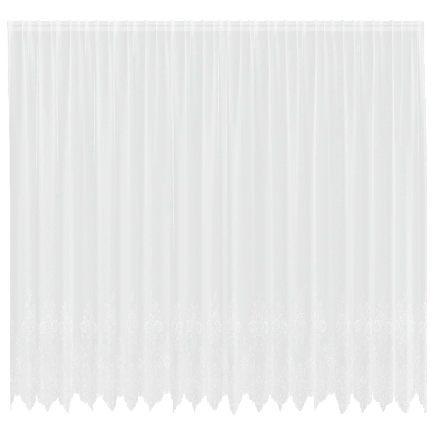 Vidaxx Spitzenvorhang mit Vorhängen Blumen weiß 280 x 500 cm Polyester