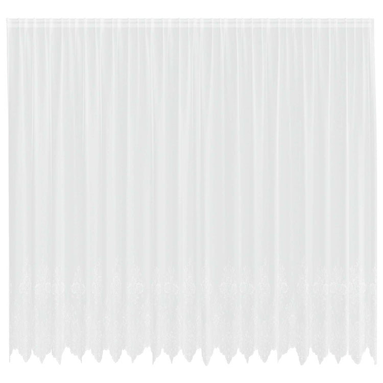Vidaxx Spitzenvorhang mit Vorhängen Blumen weiß 280 x 500 cm Polyester