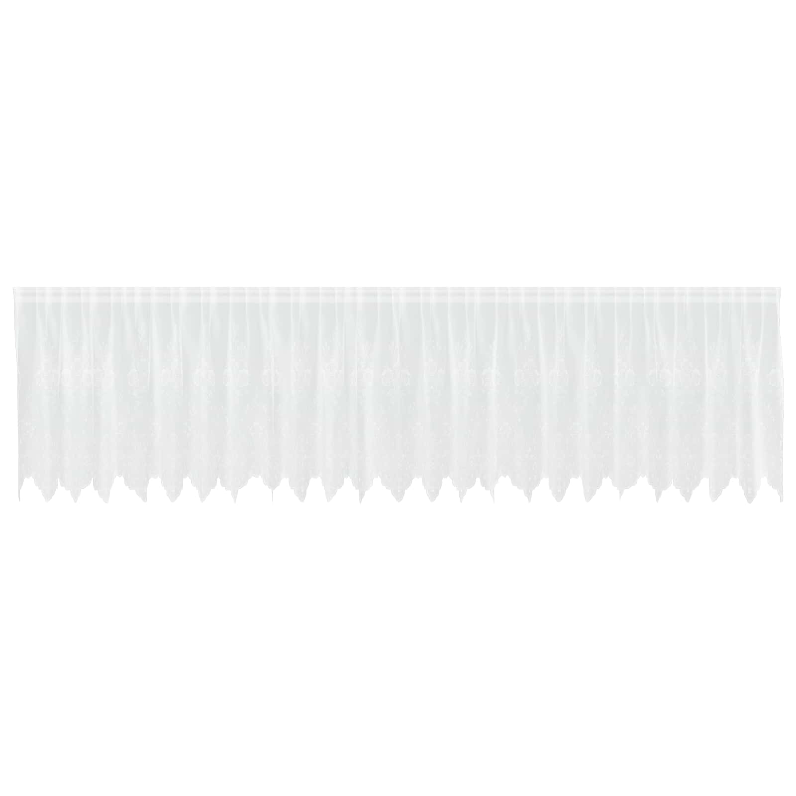 Vidaxx Spitzenvorhang mit Vorhängen Blumen weiß 100 x 600 cm Polyester