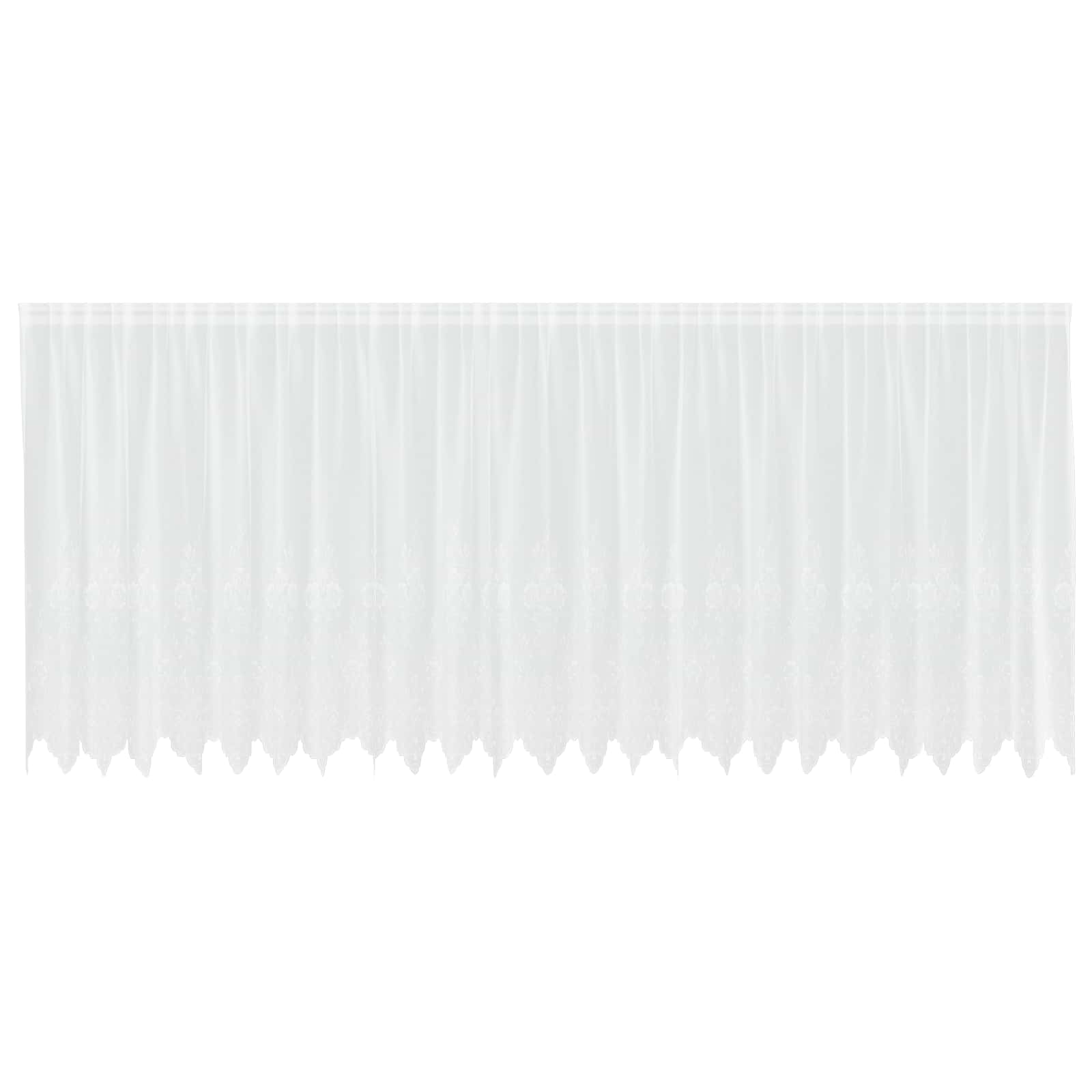Vidaxx Spitzenvorhang mit Vorhängen Blumen weiß 140 x 600 cm Polyester