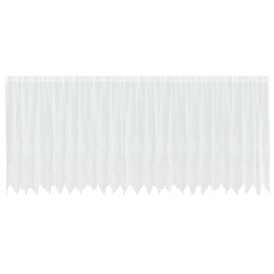 VidaXL Spitzenvorhang mit Gardinen Blumen Weiß 160 x 600 cm Polyester