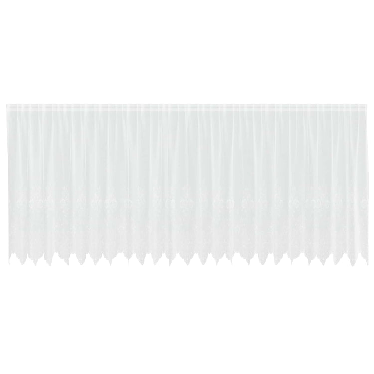 VidaXL Spitzenvorhang mit Gardinen Blumen Weiß 160 x 600 cm Polyester