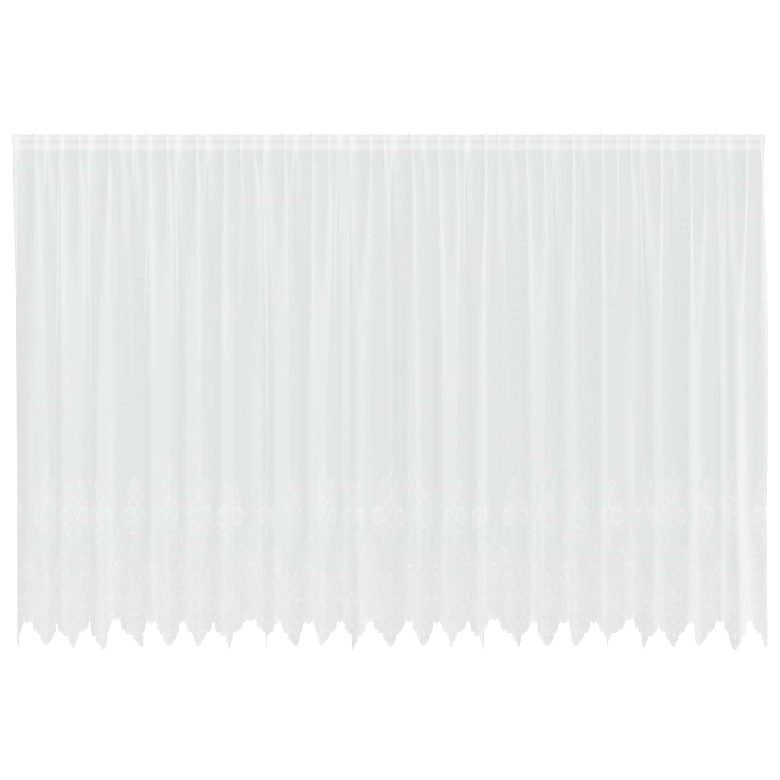 Vidaxx Spitzenvorhang mit Vorhängen Blumen weiß 200 x 600 cm Polyester