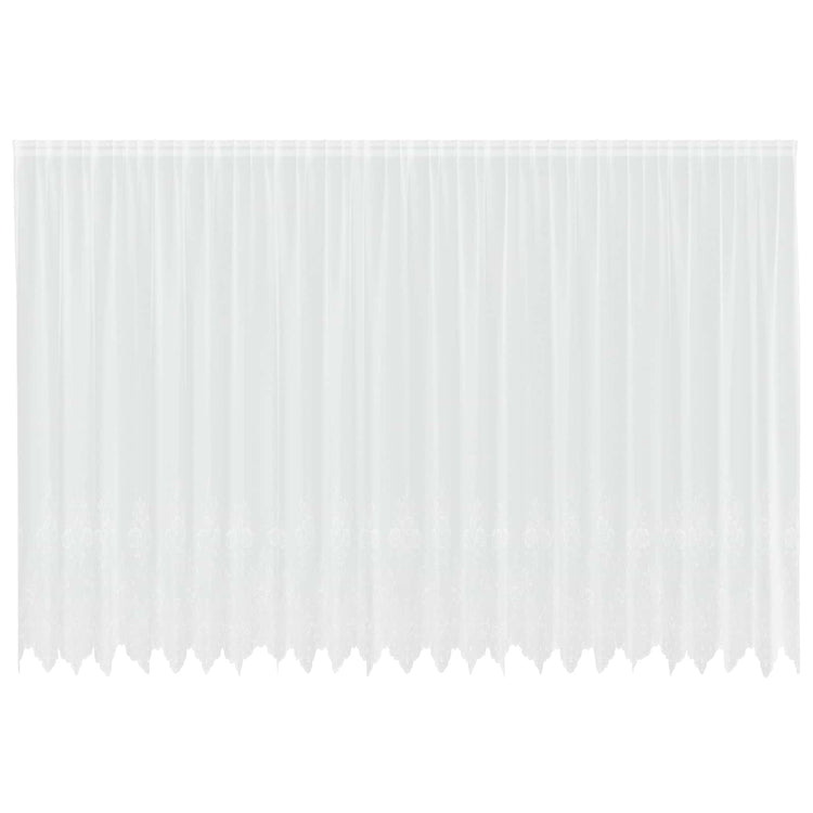 Vidaxx Spitzenvorhang mit Vorhängen Blumen weiß 200 x 600 cm Polyester