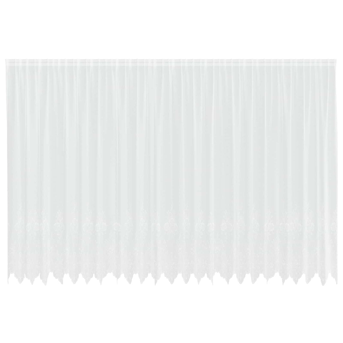 Vidaxx Spitzenvorhang mit Vorhängen Blumen weiß 240 x 600 cm Polyester