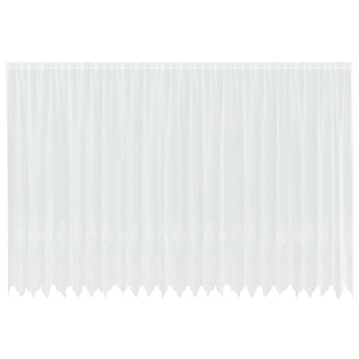 Vidaxx Spitzenvorhang mit Vorhängen Blumen weiß 240 x 600 cm Polyester