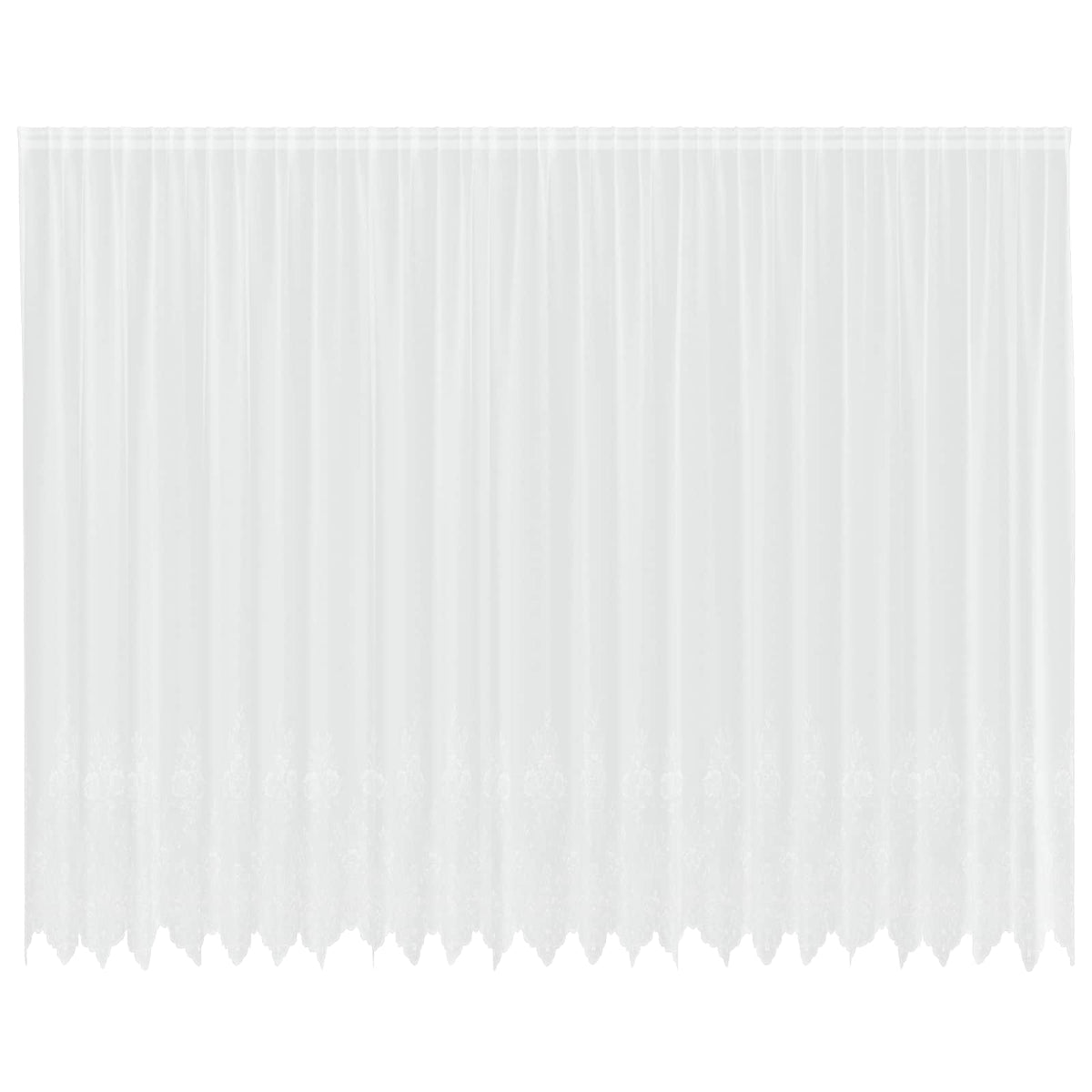 Vidaxx Spitzenvorhang mit Vorhängen Blumen weiß 260 x 600 cm Polyester