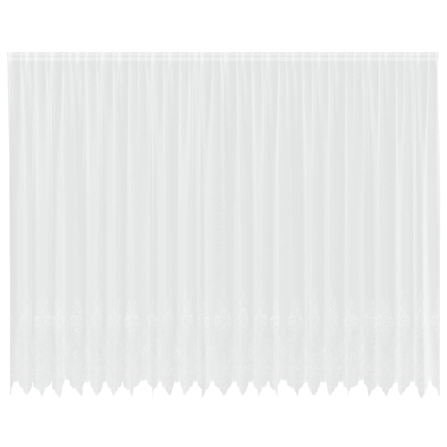 Vidaxx Spitzenvorhang mit Vorhängen Blumen weiß 280 x 600 cm Polyester