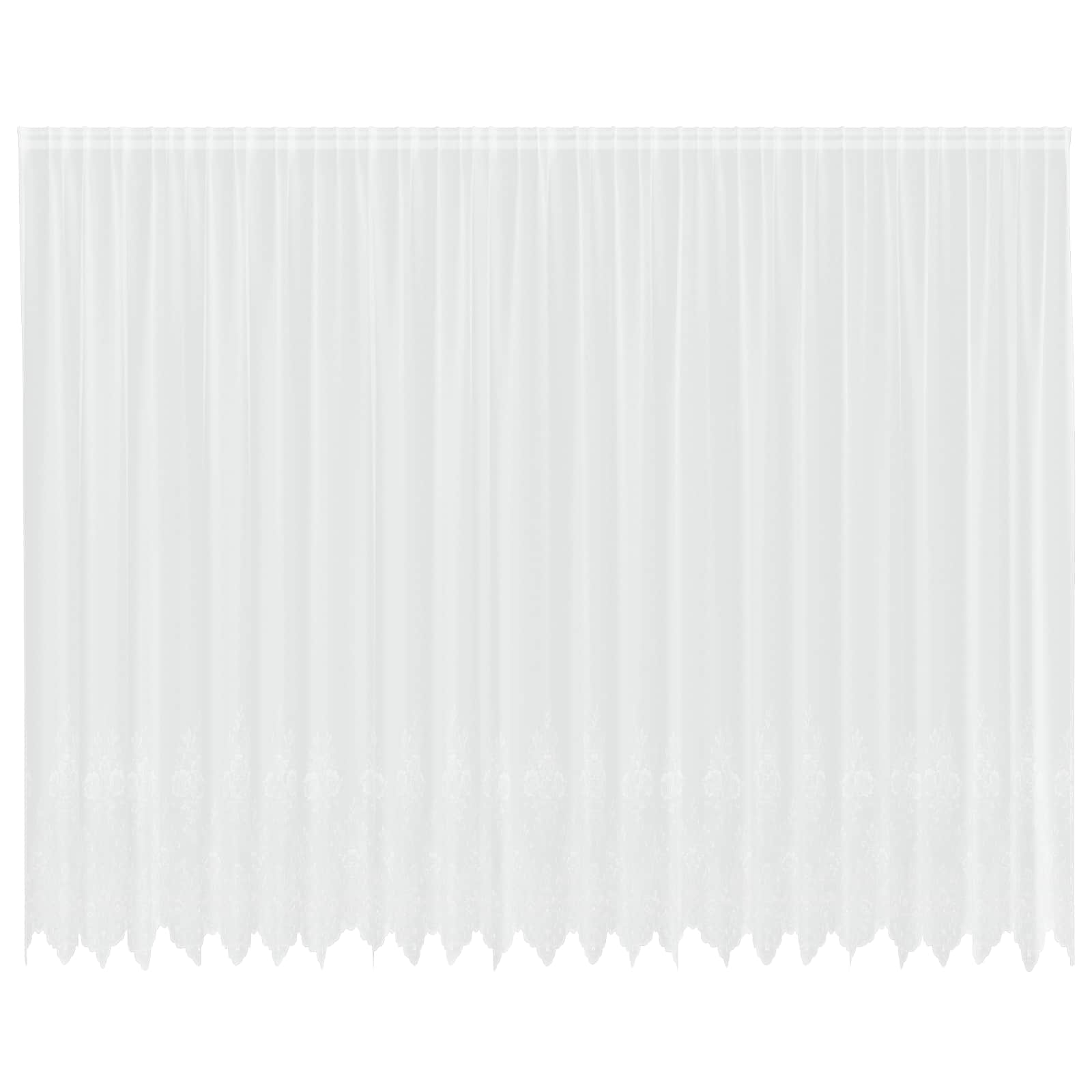 Vidaxx Spitzenvorhang mit Vorhängen Blumen weiß 280 x 600 cm Polyester