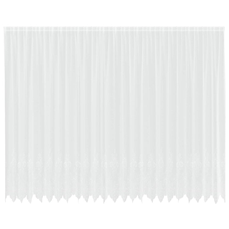 Vidaxx Spitzenvorhang mit Vorhängen Blumen weiß 300 x 600 cm Polyester