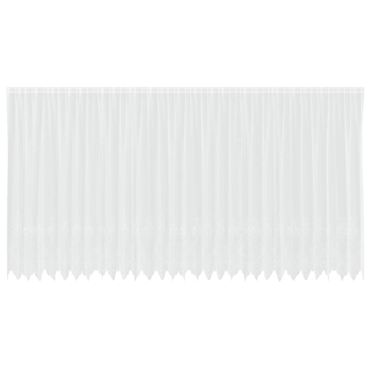 Vidaxx Spitzenvorhang mit Vorhängen Blumen weiß 200 x 750 cm Polyester