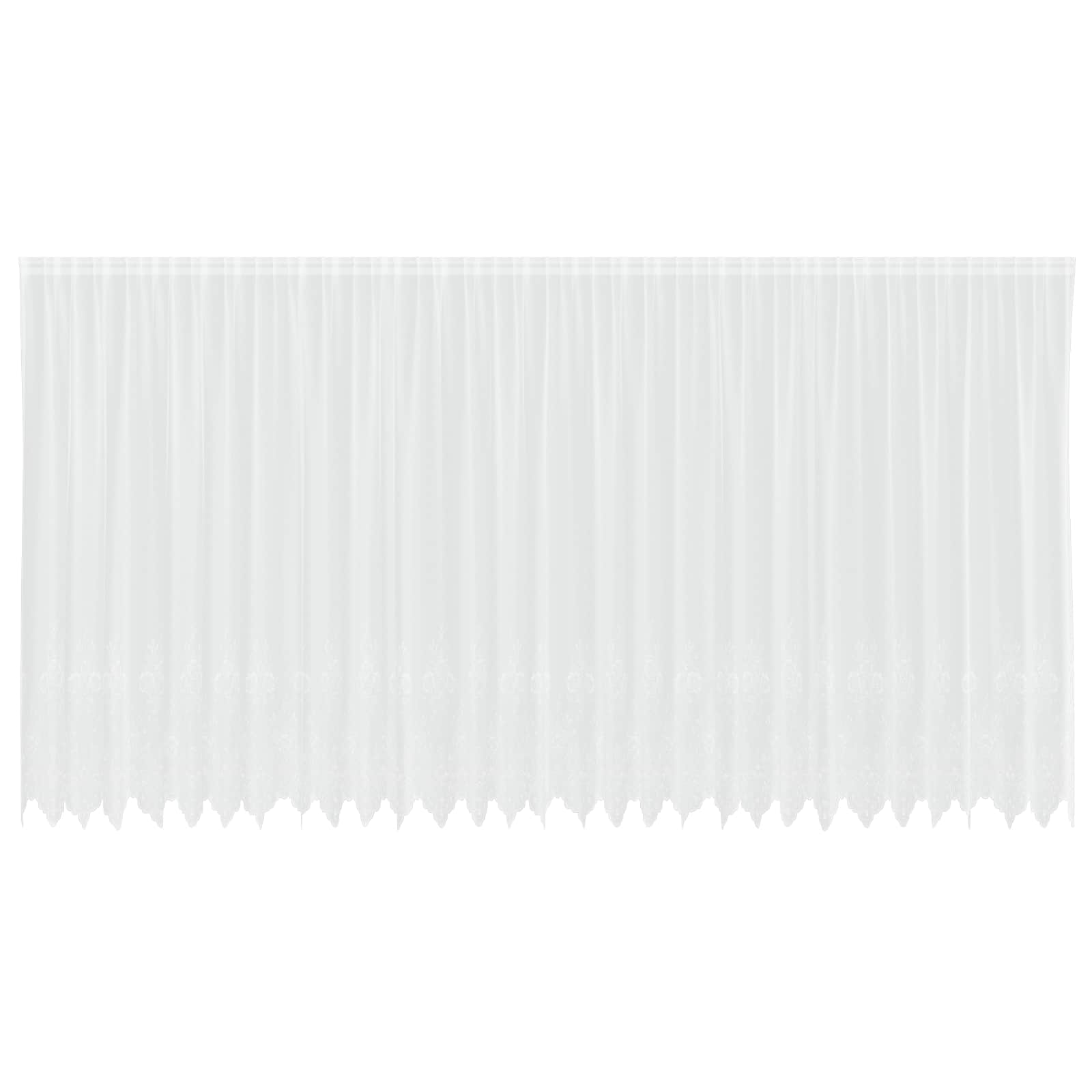Vidaxx Spitzenvorhang mit Vorhängen Blumen weiß 220 x 750 cm Polyester