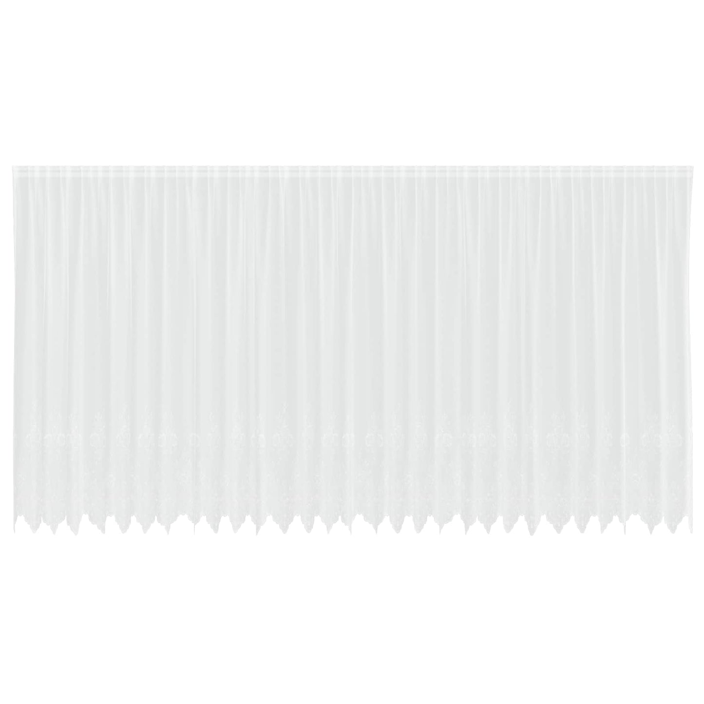 Vidaxx Spitzenvorhang mit Vorhängen Blumen weiß 240x750cm Polyester