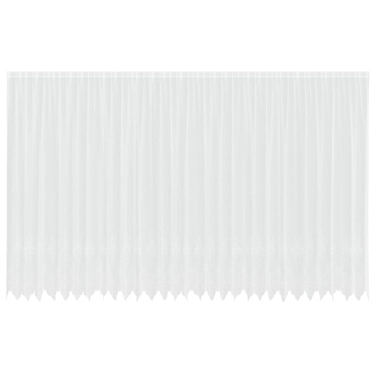 Vidaxx Spitzenvorhang mit Vorhängen Blumen weiß 280 x 750 cm Polyester