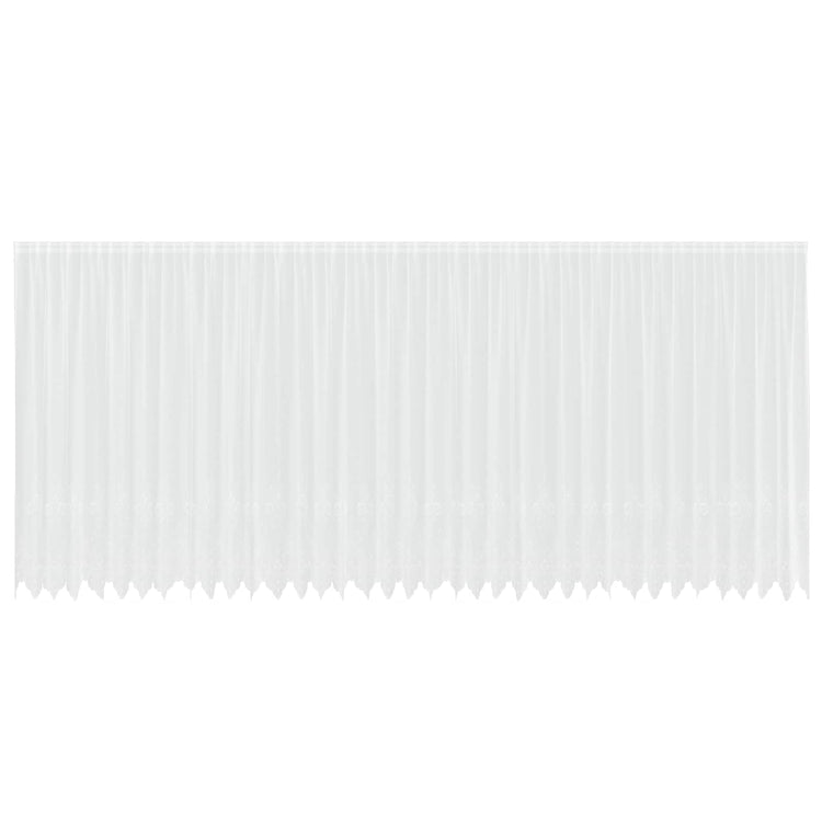 Vidaxx Spitzenvorhang mit Vorhängen Blumen weiß 200 x 900 cm Polyester