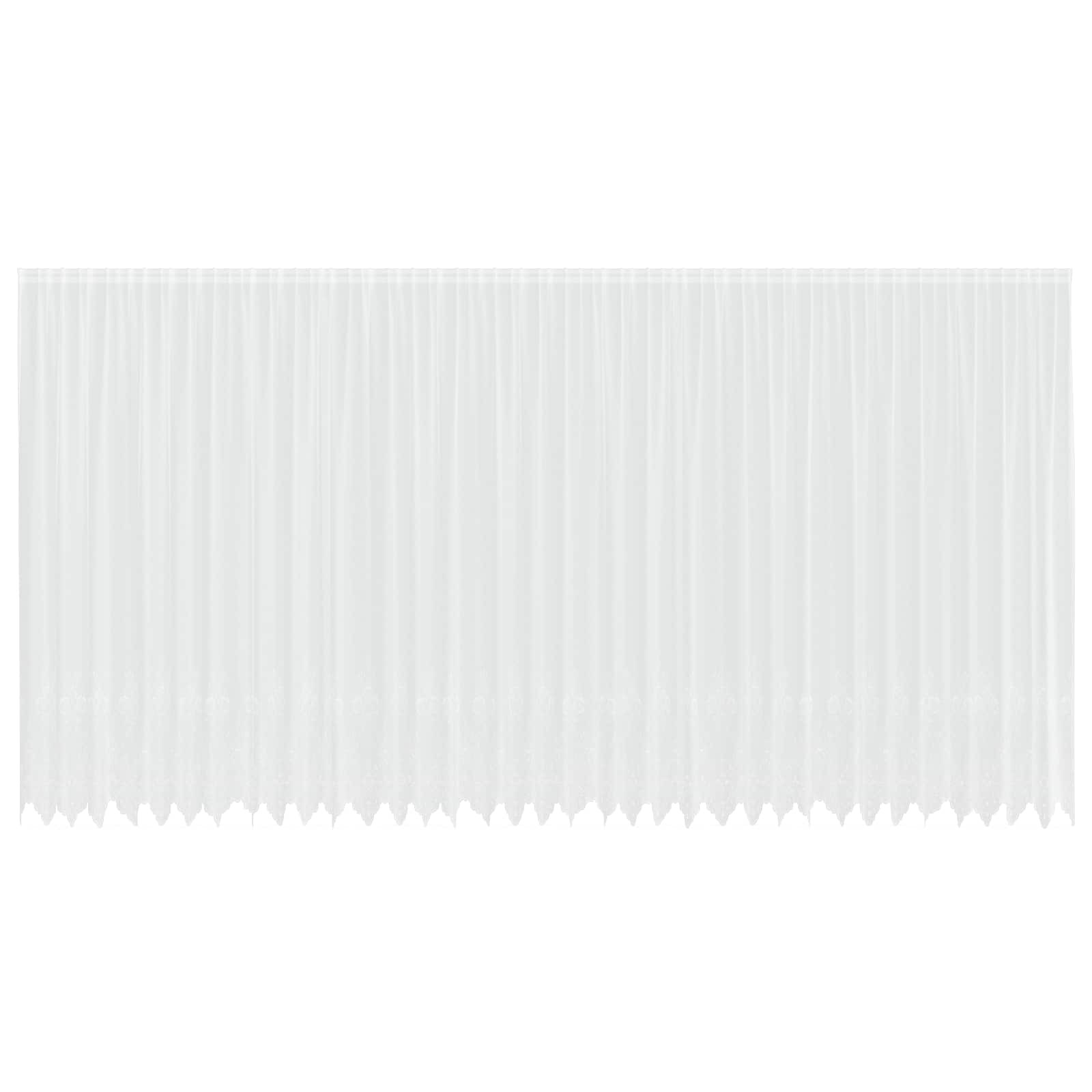 Vidaxx Spitzenvorhang mit Vorhängen Blumen weiß 260 x 900 cm Polyester