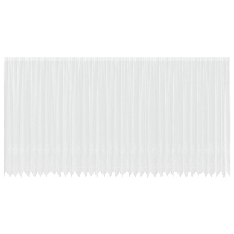Vidaxx Spitzenvorhang mit Vorhängen Blumen weiß 280 x 900 cm Polyester