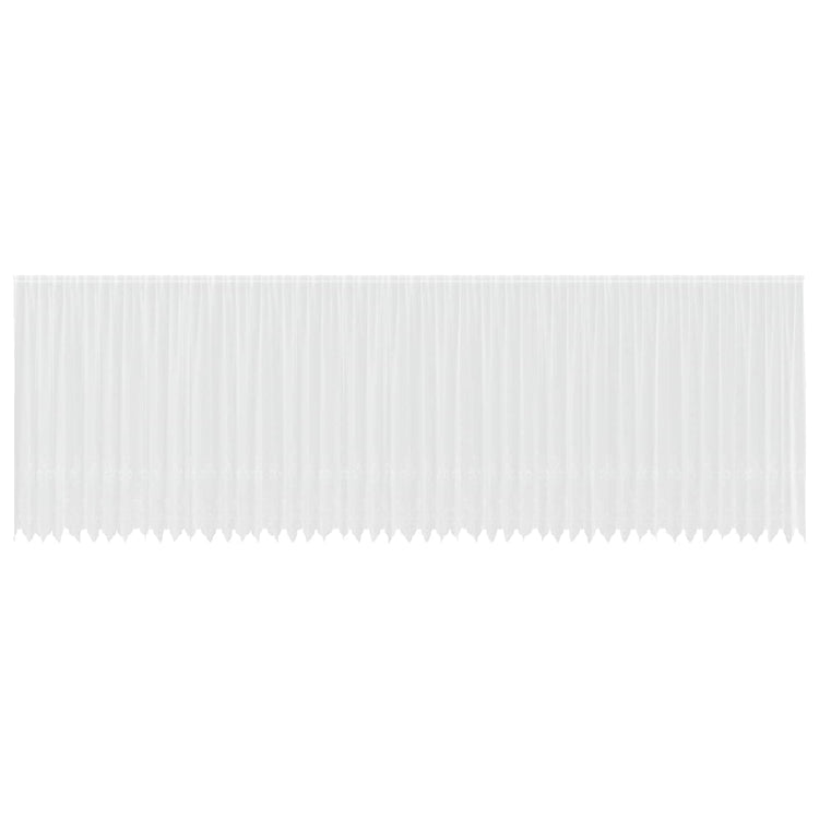 Vidaxx Spitzenvorhang mit Vorhängen Blumen weiß 220 x 1200 cm Polyester