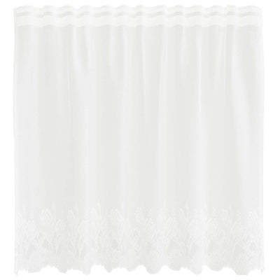 Vidaxx Spitzenvorhang mit Vorhängen Blumen weiß 80 x 150 cm Polyester