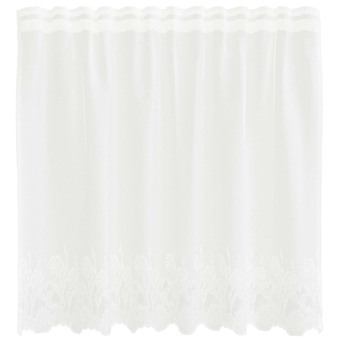 VidaXL Spitzenvorhang mit Gardinen Blumen Weiß 100 x 150 cm Polyester