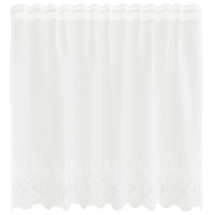VidaXL Spitzenvorhang mit Gardinen Blumen Weiß 100 x 150 cm Polyester