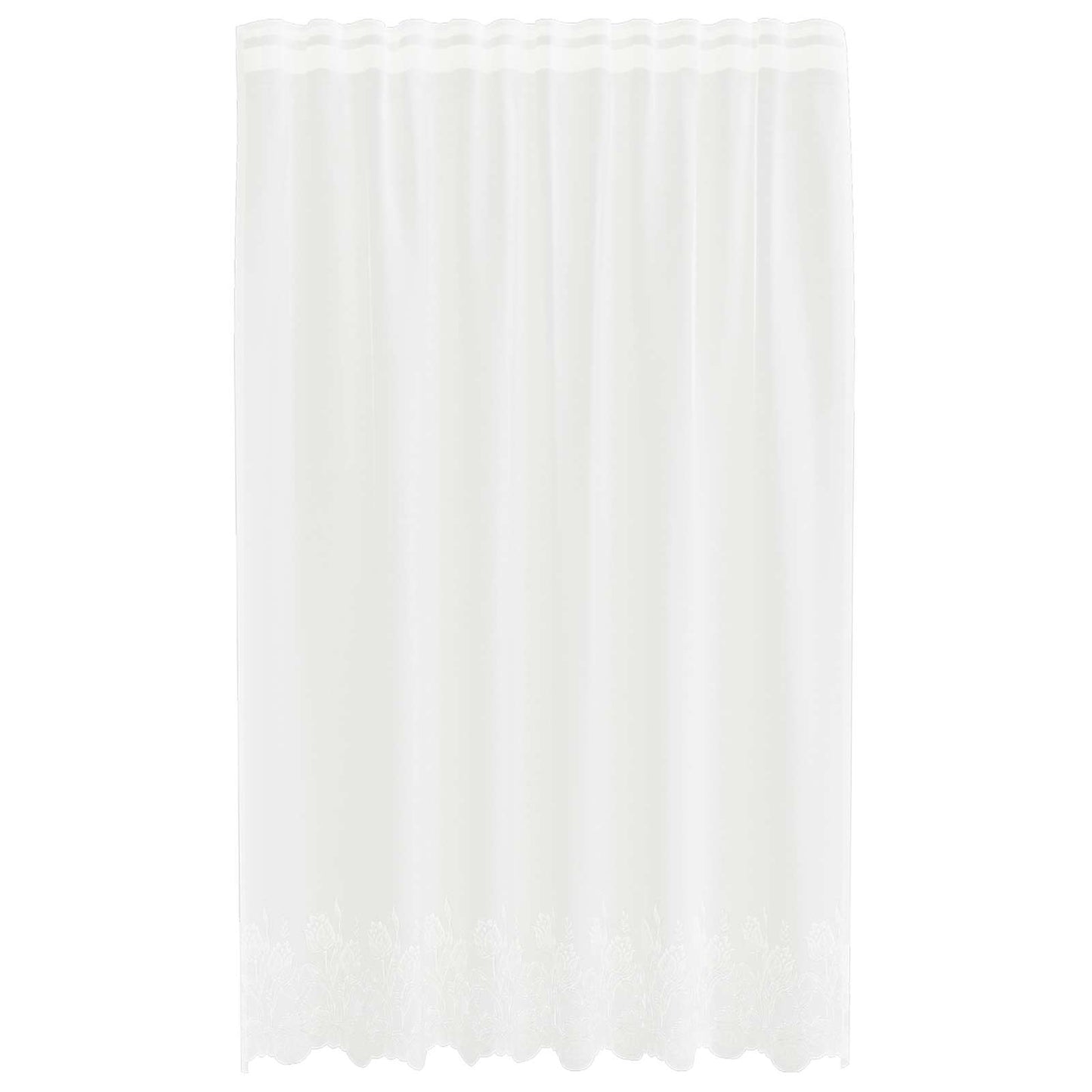 Vidaxx Spitzenvorhang mit Vorhängen Blumen weiß 200 x 150 cm Polyester