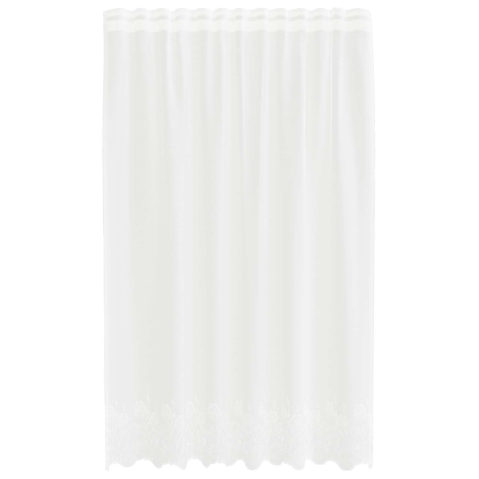 Vidaxx Spitzenvorhang mit Vorhängen Blumen weiß 240 x 150 cm Polyester