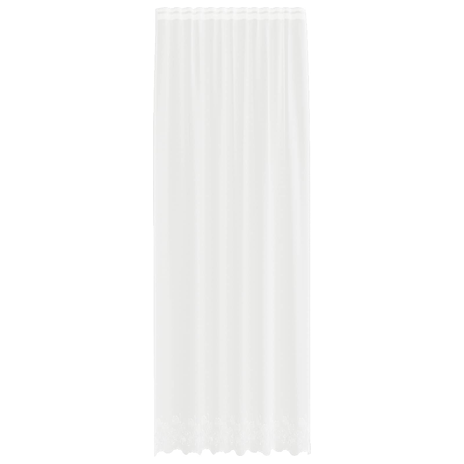 Vidaxx Spitzenvorhang mit Vorhängen Blumen weiß 260 x 150 cm Polyester