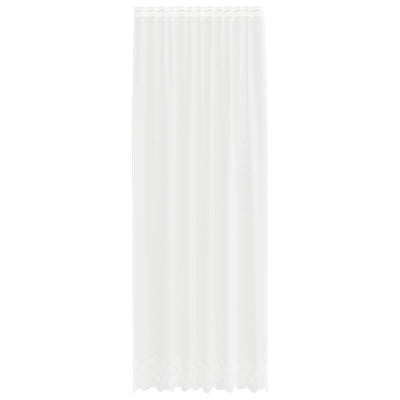 Vidaxx Spitzenvorhang mit Vorhängen Blumen weiß 280 x 150 cm Polyester