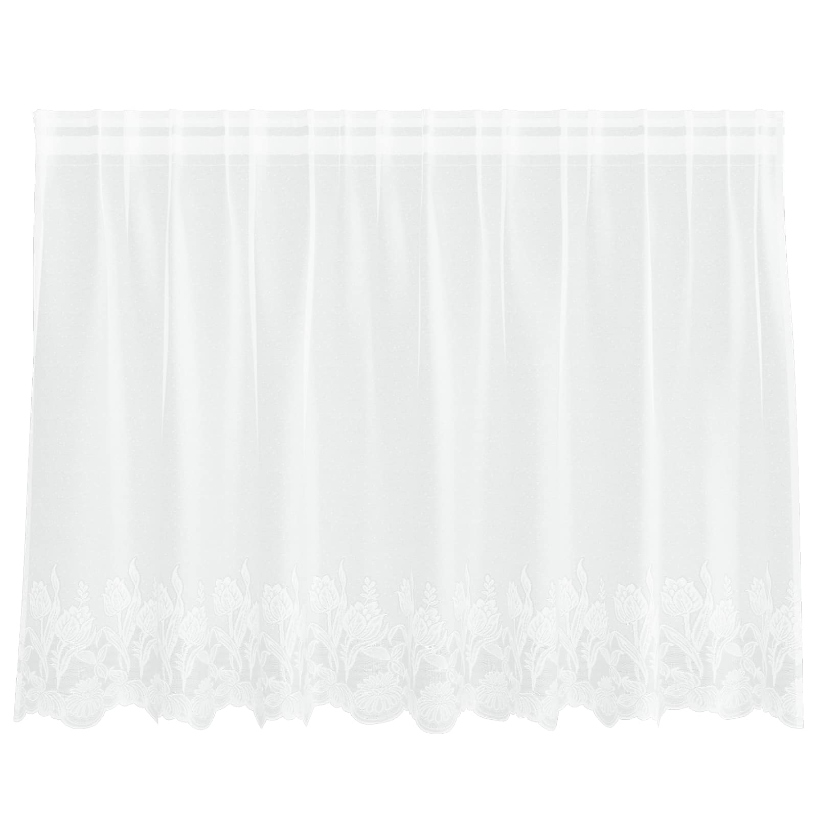 Vidaxx Spitzenvorhang mit Vorhängen Blumen weiß 100 x 200 cm Polyester