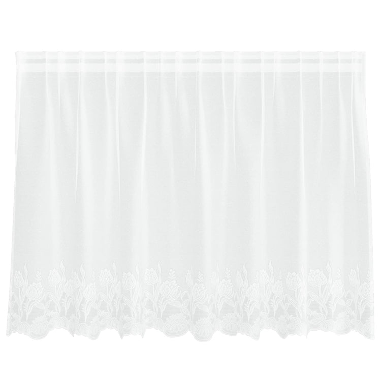 Vidaxx Spitzenvorhang mit Vorhängen Blumen weiß 100 x 200 cm Polyester