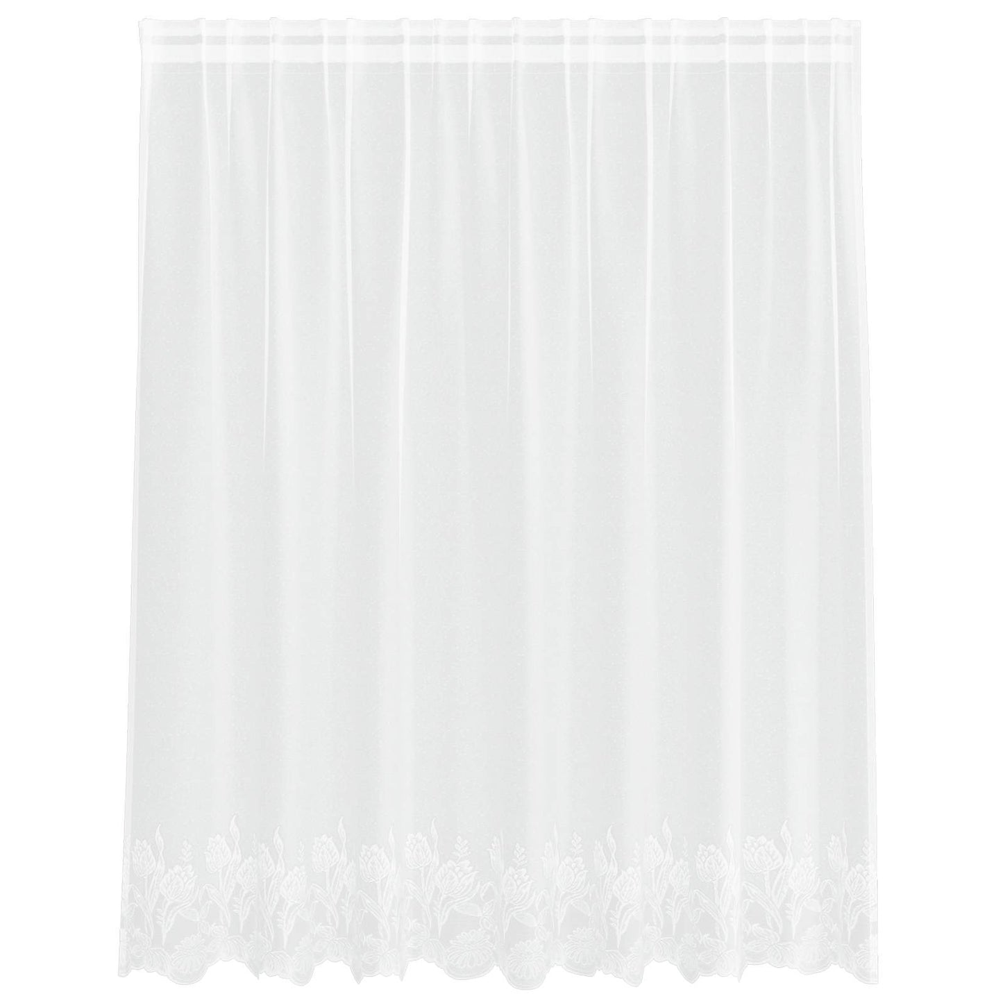 Vidaxx Spitzenvorhang mit Vorhängen Blumen weiß 140 x 200 cm Polyester