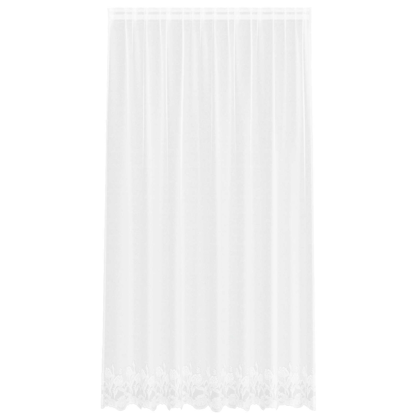 Vidaxx Spitzenvorhang mit Vorhängen Blumen weiß 200 x 200 cm Polyester