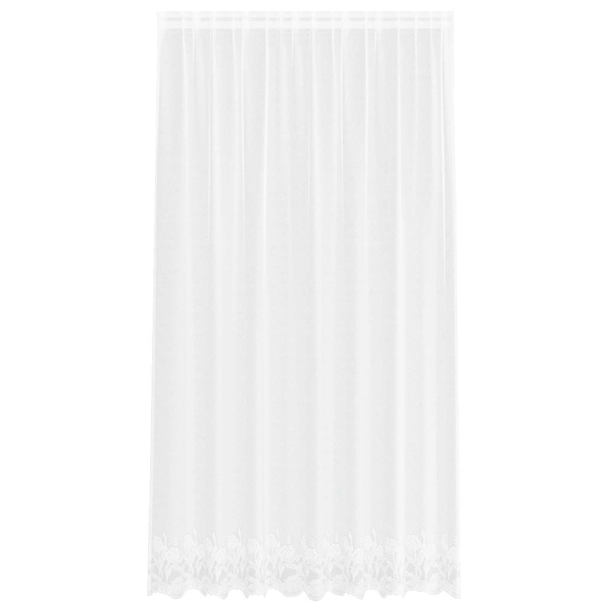 Vidaxx Spitzenvorhang mit Vorhängen Blumen weiß 200 x 200 cm Polyester