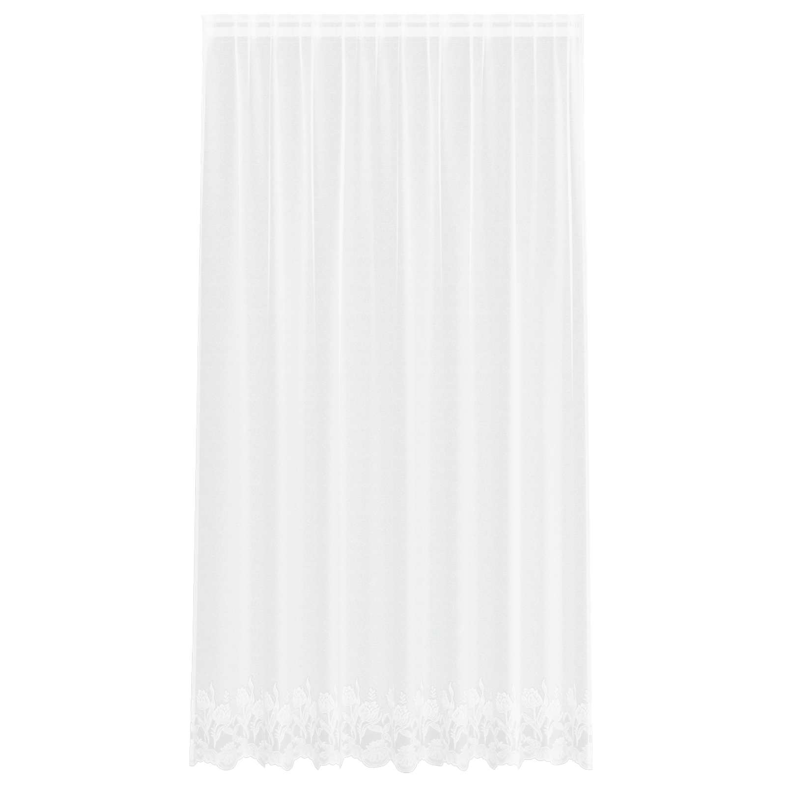 Vidaxx Spitzenvorhang mit Vorhängen Blumen weiß 240 x 200 cm Polyester