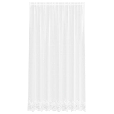 Vidaxx Spitzenvorhang mit Vorhängen Blumen weiß 245 x 200 cm Polyester