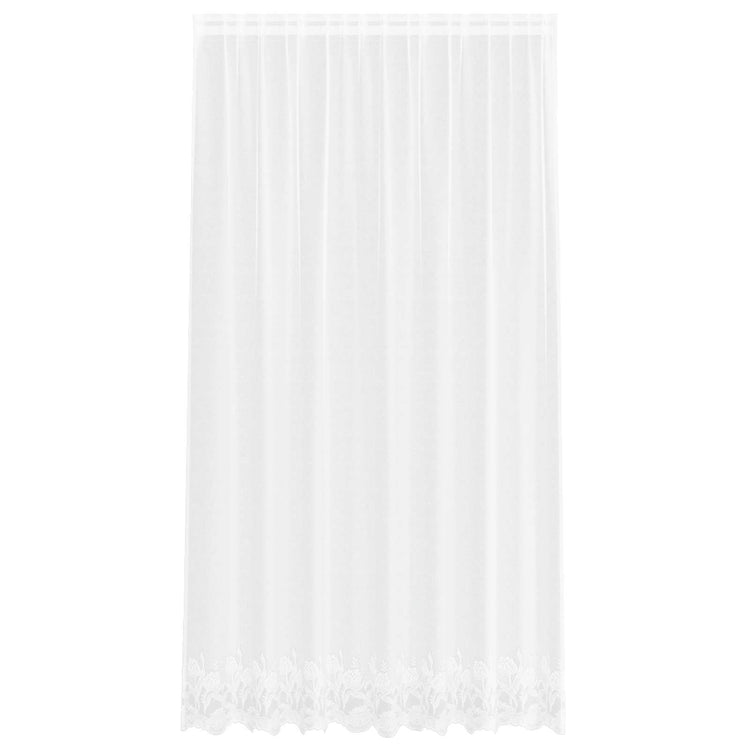 Vidaxx Spitzenvorhang mit Vorhängen Blumen weiß 245 x 200 cm Polyester