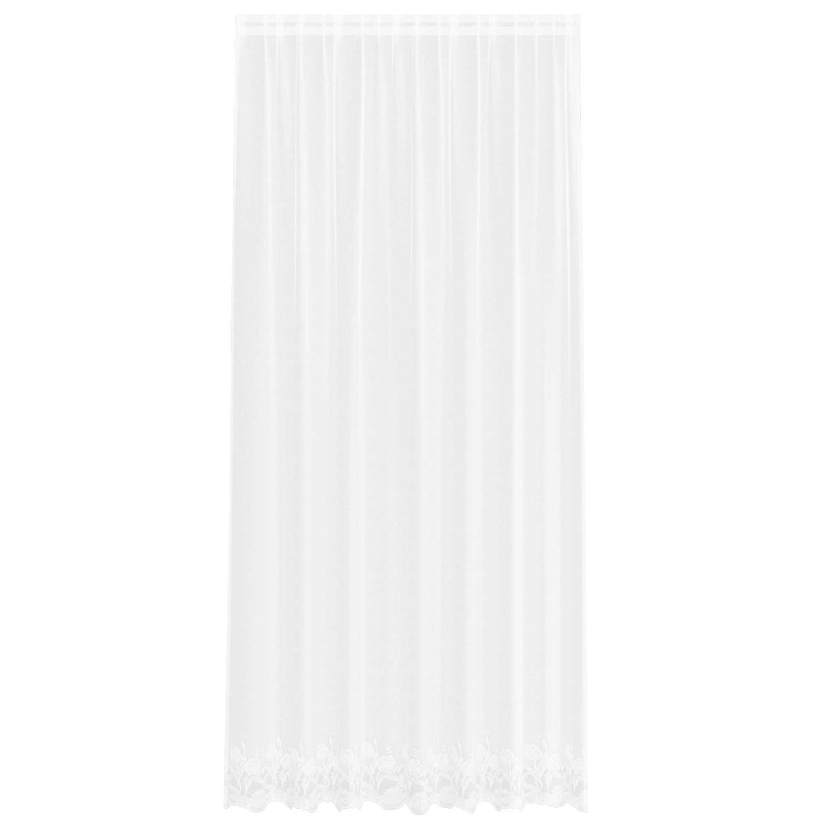 Vidaxx Spitzenvorhang mit Vorhängen Blumen weiß 280 x 200 cm Polyester
