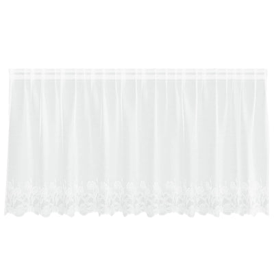 Vidaxx Spitzenvorhang mit Vorhängen Blumen weiß 80 x 300 cm Polyester