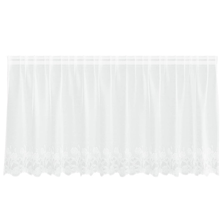 Vidaxx Spitzenvorhang mit Vorhängen Blumen weiß 120 x 300 cm Polyester