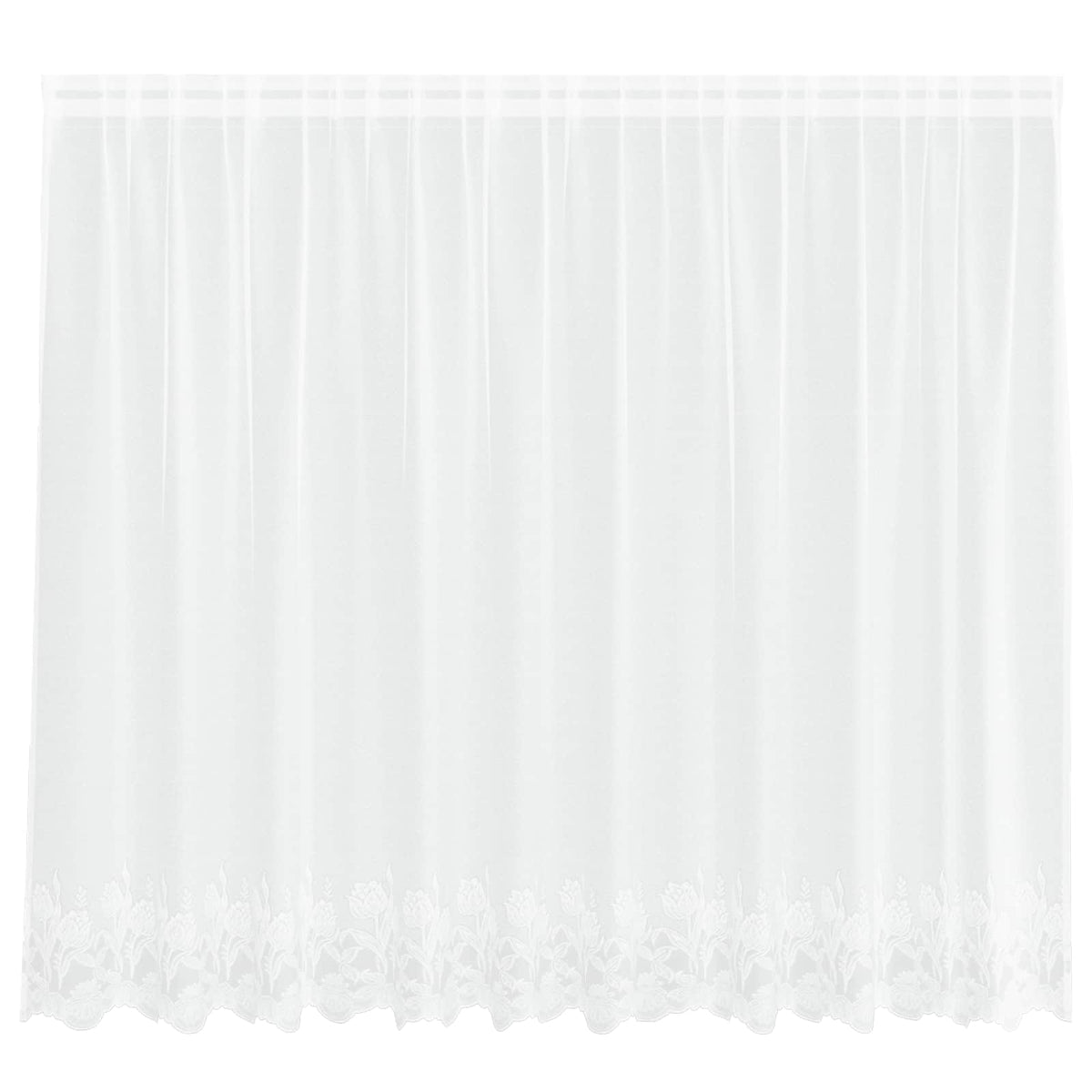 Vidaxx Spitzenvorhang mit Vorhängen Blumen weiß 160 x 300 cm Polyester