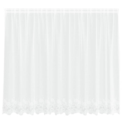 Vidaxx Spitzenvorhang mit Vorhängen Blumen weiß 160 x 300 cm Polyester