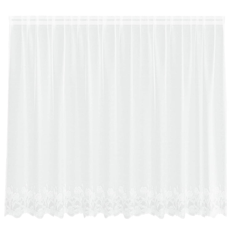 Vidaxx Spitzenvorhang mit Vorhängen Blumen weiß 160 x 300 cm Polyester